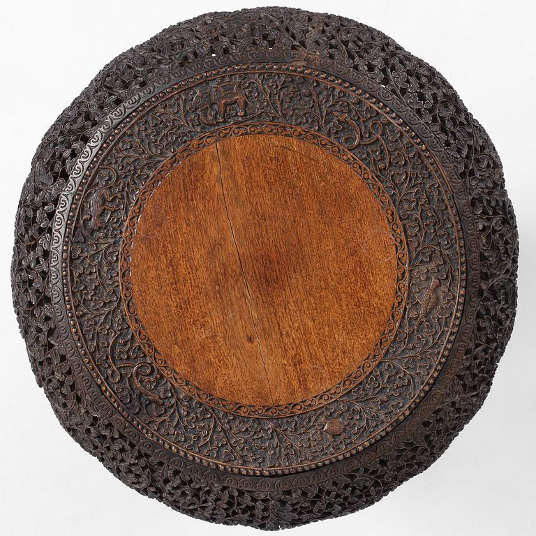 An Indian 'blackwood' occasional table, Bombay Presidency, around 1880.