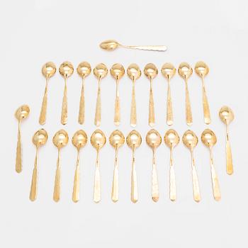 A set of 23 silver gilt and enamel coffee spoons, maker marks of Holger Lindström, Helsinki 1968.