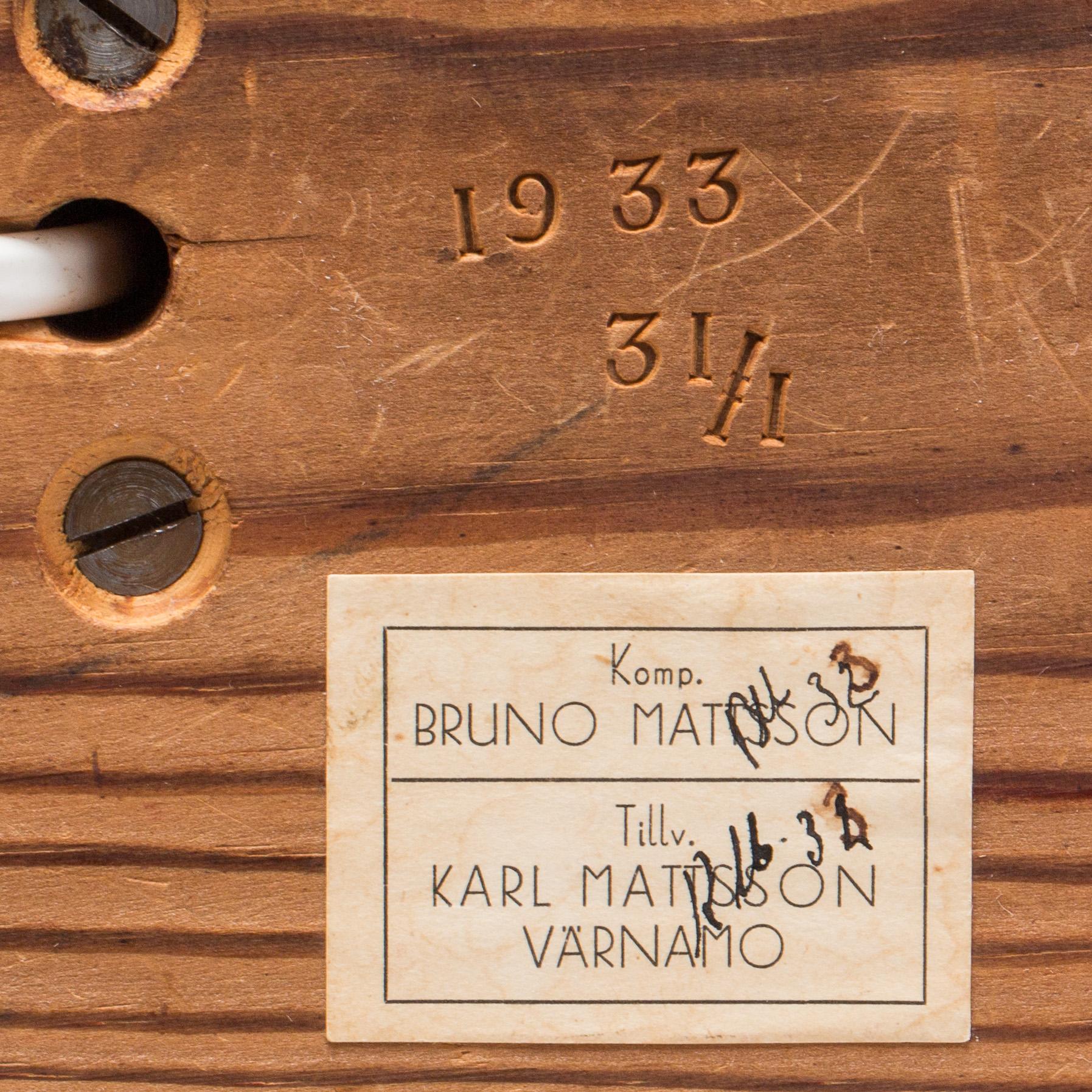 BORDSLAMPA, Bruno Mathsson för Firman Karl Mathsson.  1933.