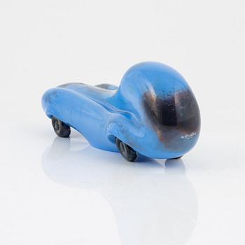 Olle Brozén, a signed glass car sculpture, Kosta Boda, limited edition.