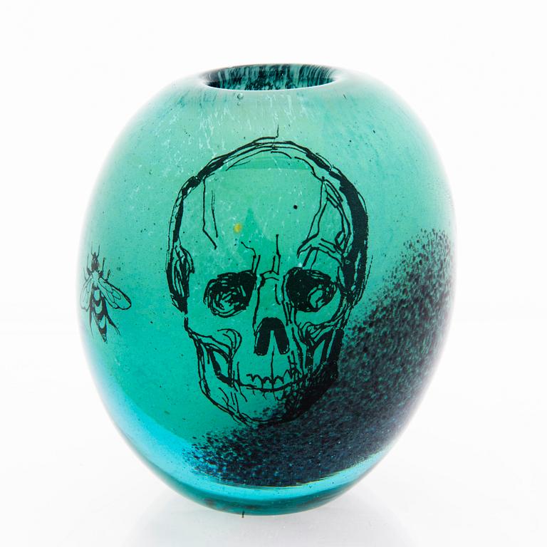 ELLA VARVIO, A glass vase/ sculpture, signed Ella Varvio 2016.