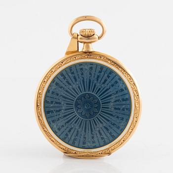 Tavannes Watch Co, Trusty, 18K gold/enamel, pocket watch, 47 mm.