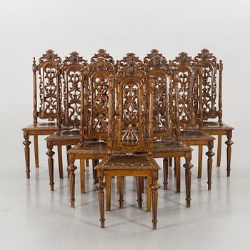 TEN LATE 19TH CENTURY CHAIRS.