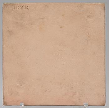 RUT BRYK, A CERAMIC WALL RELIEF. Flower. Signed Bryk. Arabia, late 1950s.
