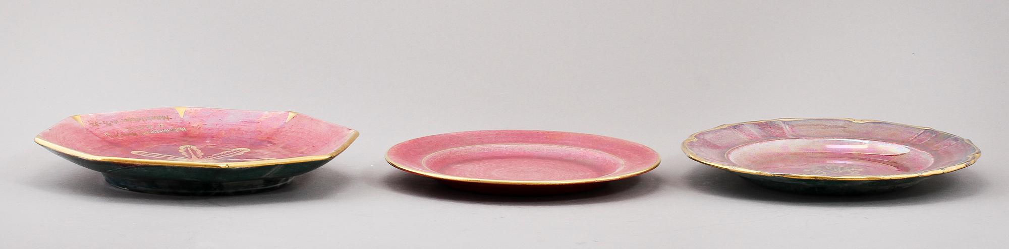 PARTI FLINTGODS, 16 delar, Josef Ekberg, Gustavsberg, 1900-talets första hälft.