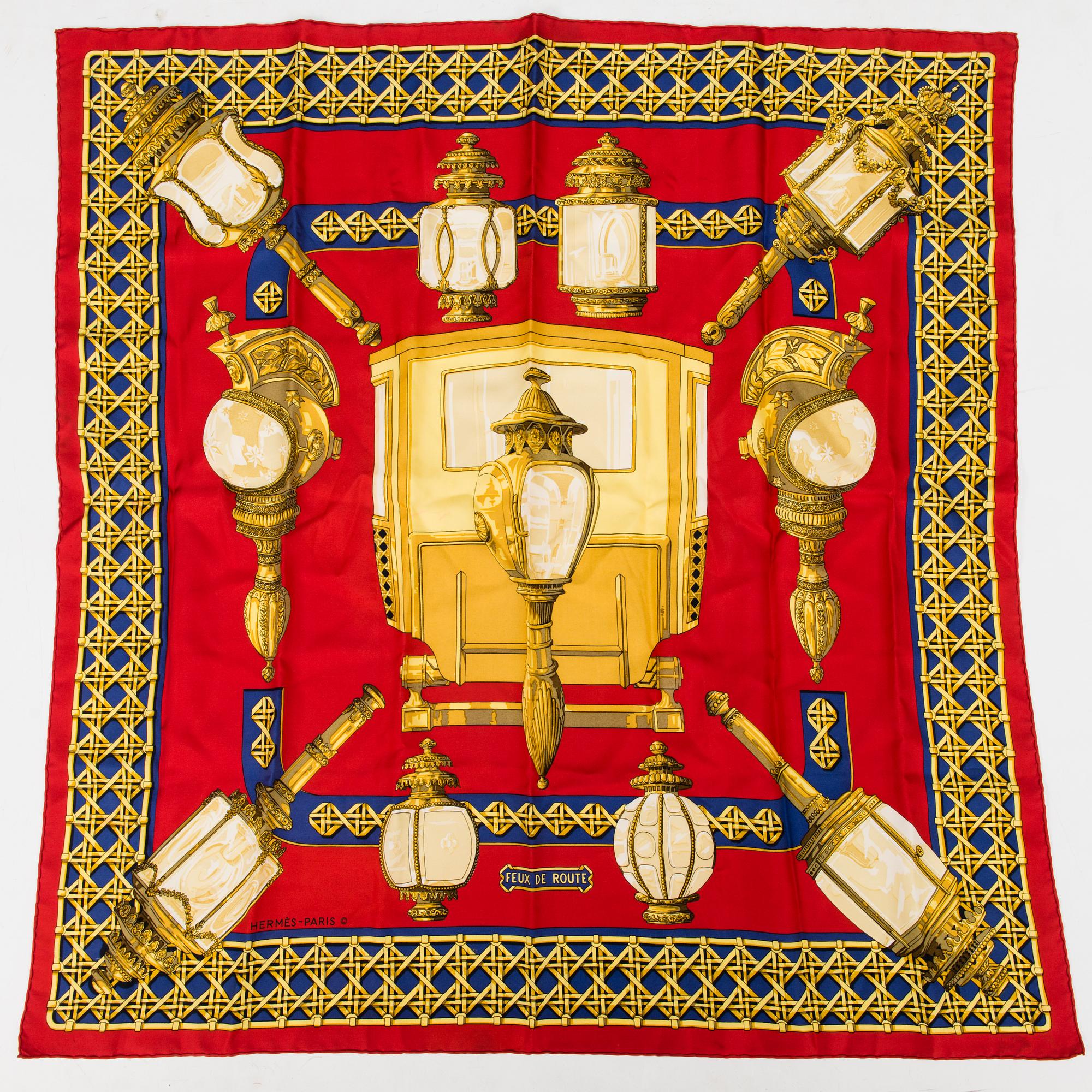 HERMÈS, "Feux de Route", TVÅ SCARFAR.