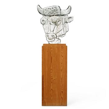 Edvin Öhrström, "Tjurhuvud", Lindshammars glasbruk, 1950-tal.