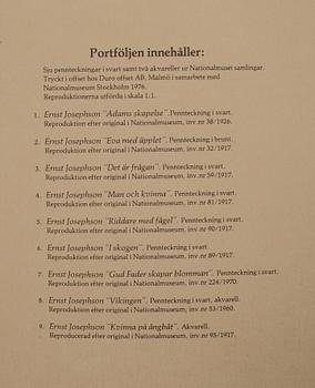 ERNST JOSEPHSON, mapp, efter, ur Nationalmusei samlingar, 7 offsettryck 1976.