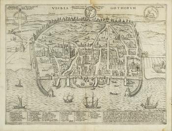Karta, "Visbia Gothorum", sent 1500-tal.