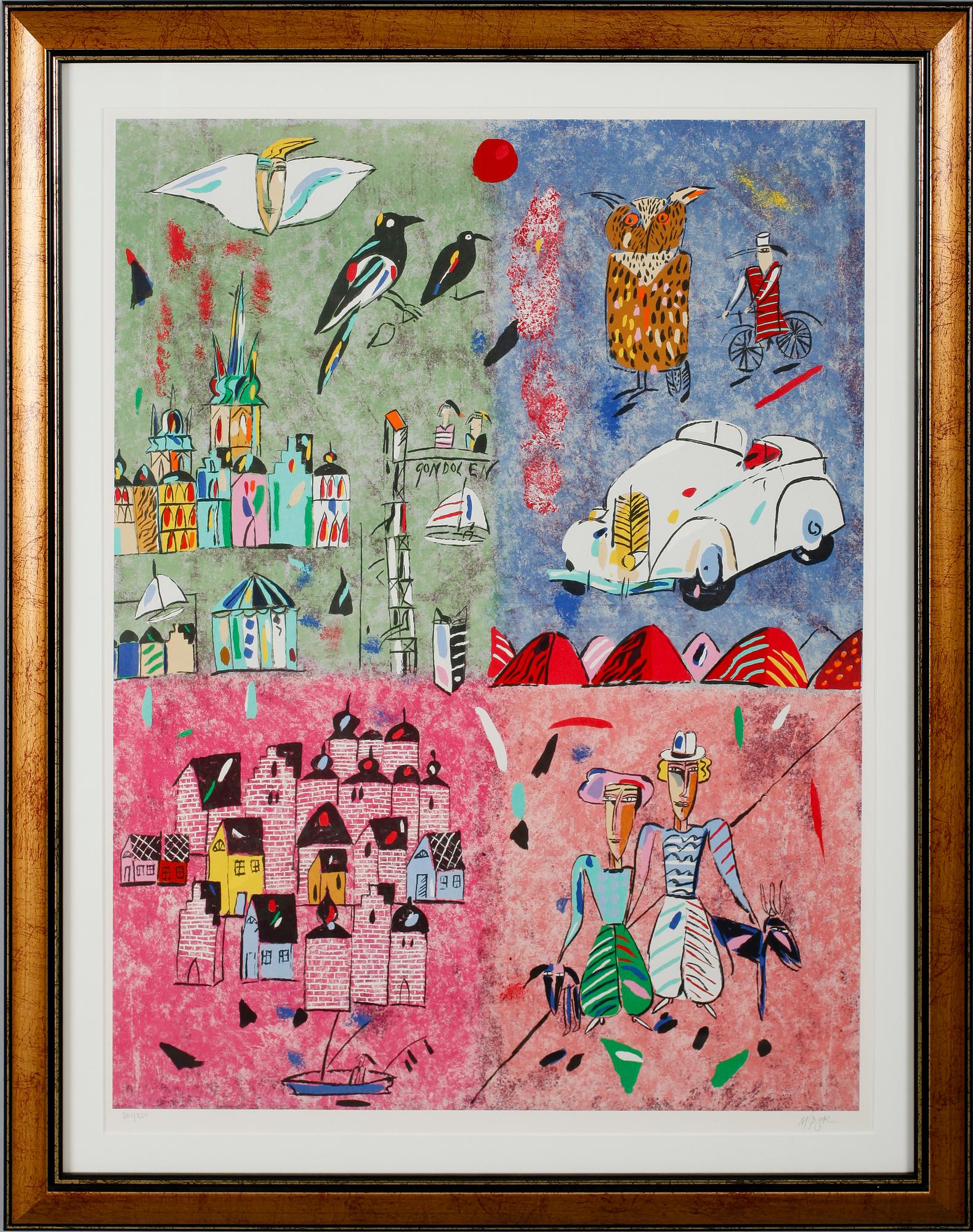 MADELEINE PYK, färglitografi, sign, numr 201/250.