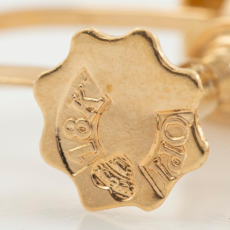 Earrings, 18K gold with octagonal-cut diamonds,
