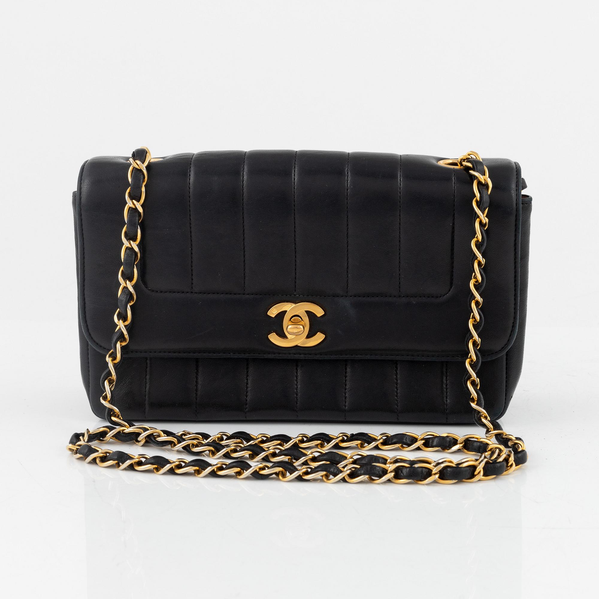 Chanel,  A black leather 'Mademoiselle' Classic Single Flap.
