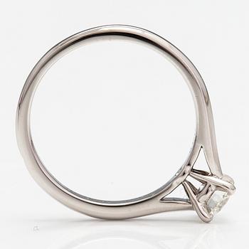 Cartier, A platinum ring with a diamond xa. 0.41 ct. Marked Cartier DZJ421. GIA certificate.