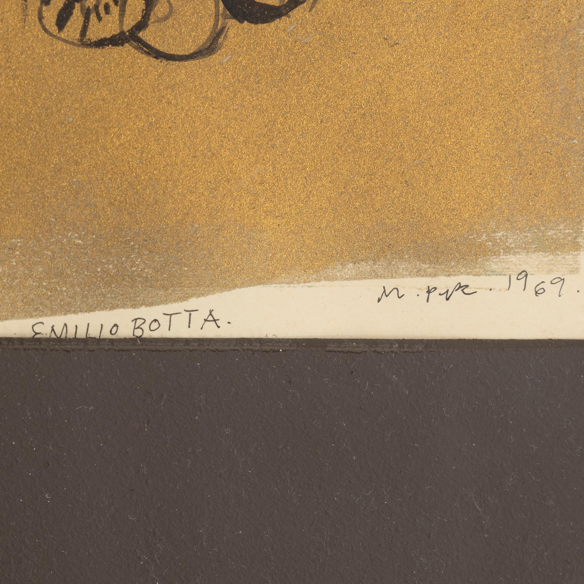 MADELEINE PYK, gouache på papper, signerad, daterad 1969.