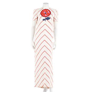 695. LANVIN, a red and white printed dress. French size 42.