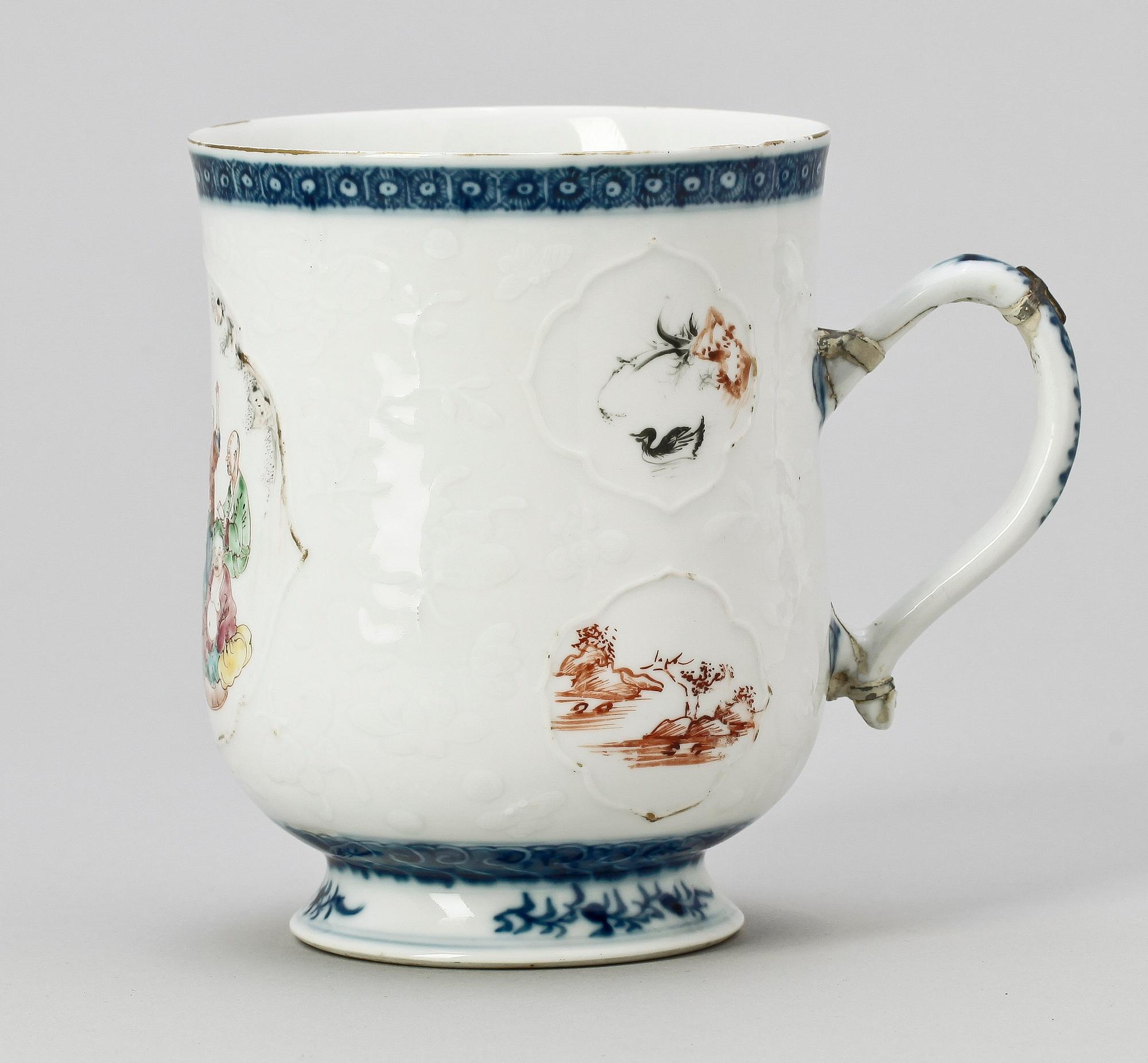 PARTI PORSLIN, 5 delar, Kina, bla 1700-tal.
