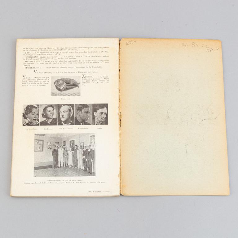 BOOK, "Dictionnaire Abrégé du Surréalisme", 1938.