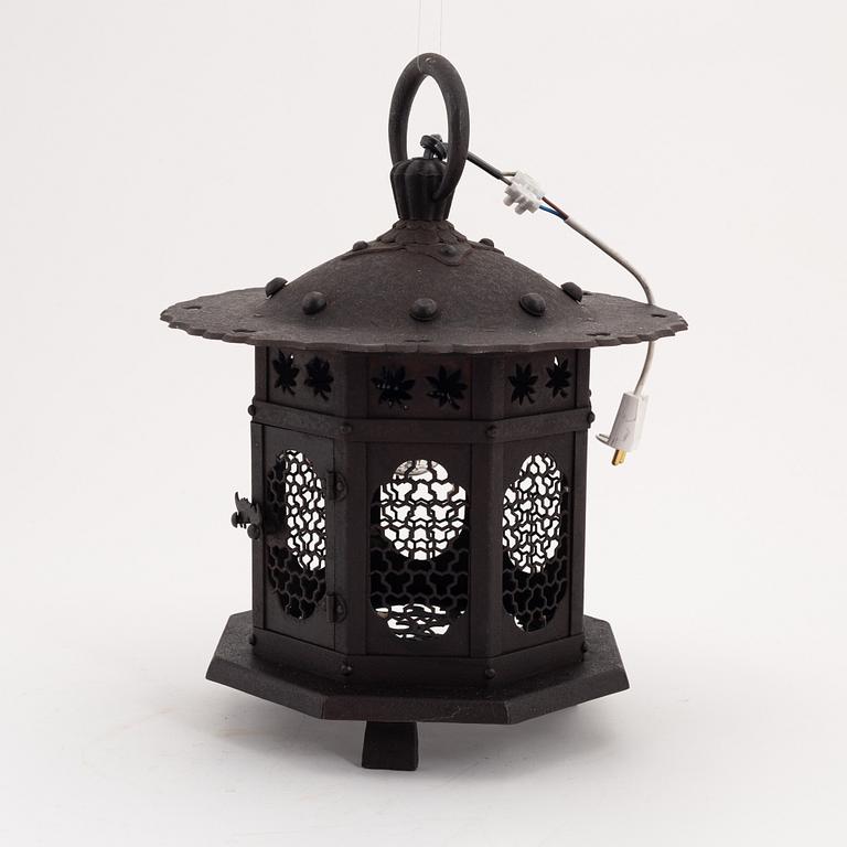 A Japanese octagonal shaped iron lantern, presumably first half of the 20th Century.