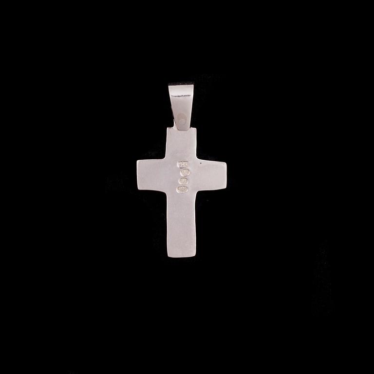 HÄNGE, 14K guld samt sterlingsilver, svart diamant 0,03 ct. Vikt 5 g.