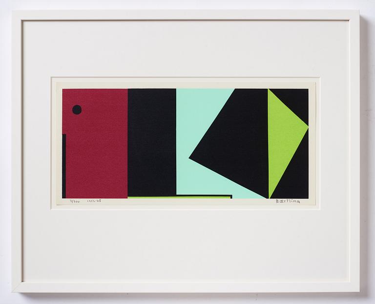 Olle Baertling, silkscreen in colours, 1952-68, signed 3/300.