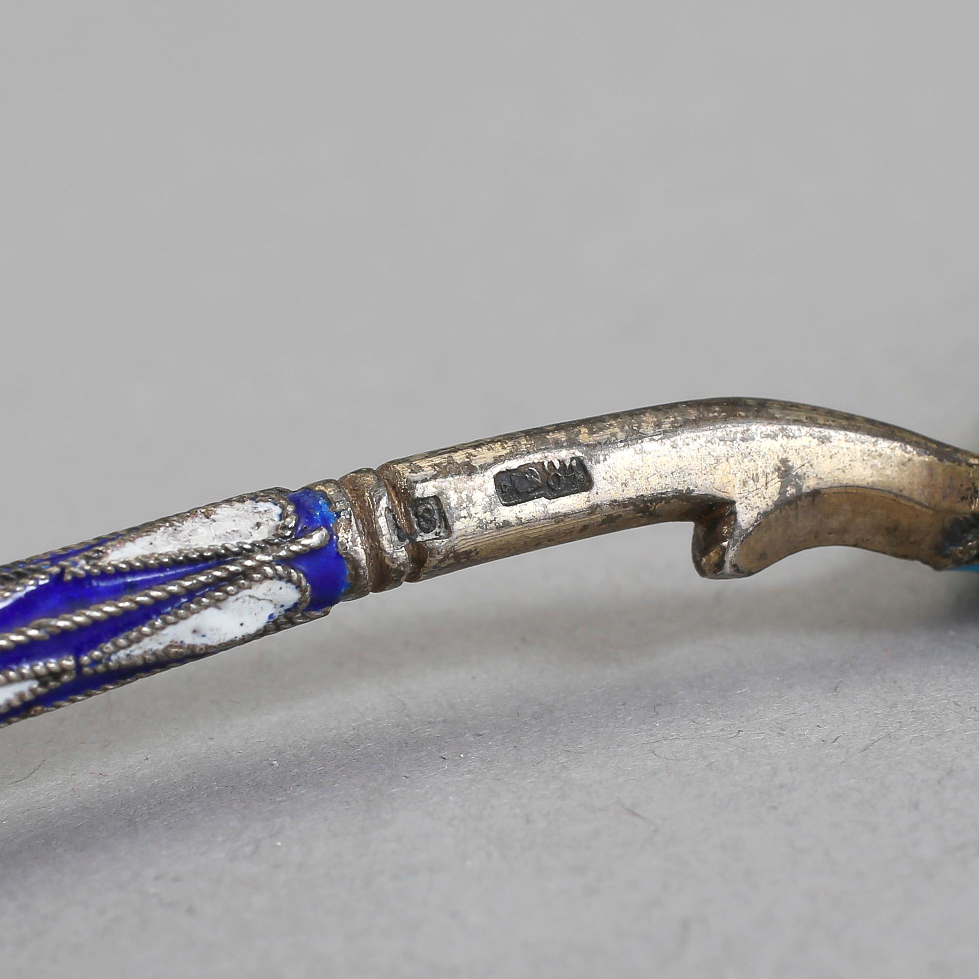 SKED, silver, emalj, Ryssland, 1800/1900-tal. Vikt ca 45 gram.