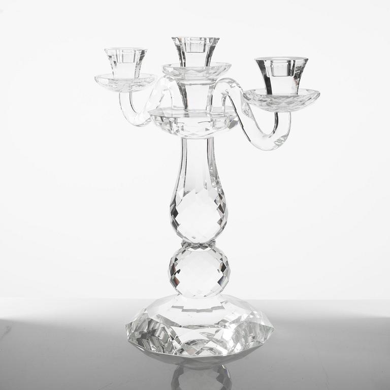 A glass candelabra, Ralph Lauren.