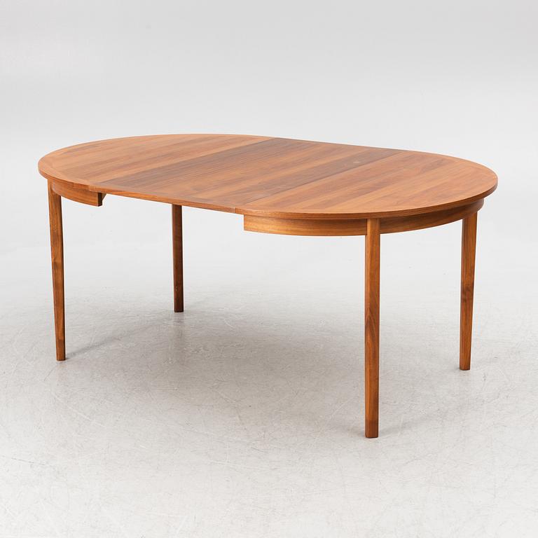 A dining table and four chairs, second half of the 20th century.