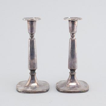 A pair of Swedish silver candlesticks from 1966.