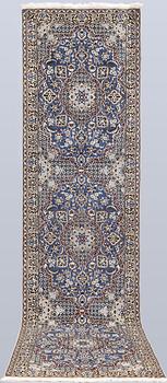 A carpet,  Nain, part silk, so-called 9 LAA, approx. 382 x 99 cm.
