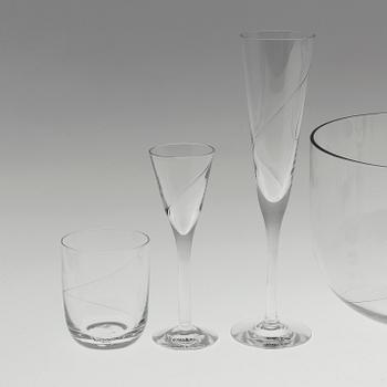 A 46 piece glass service "Line" designed by  Anna Ehrner from Kosta Boda.