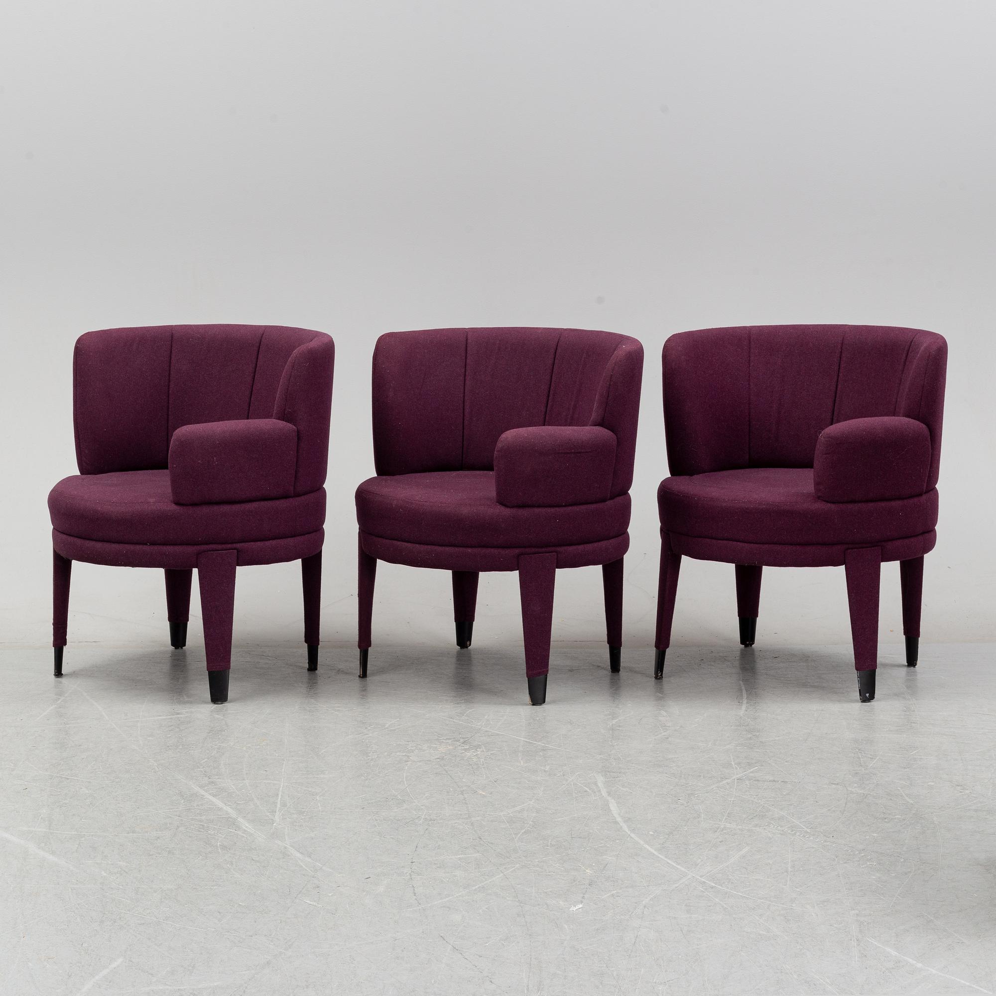 A set of three easy chairs, Fogia.