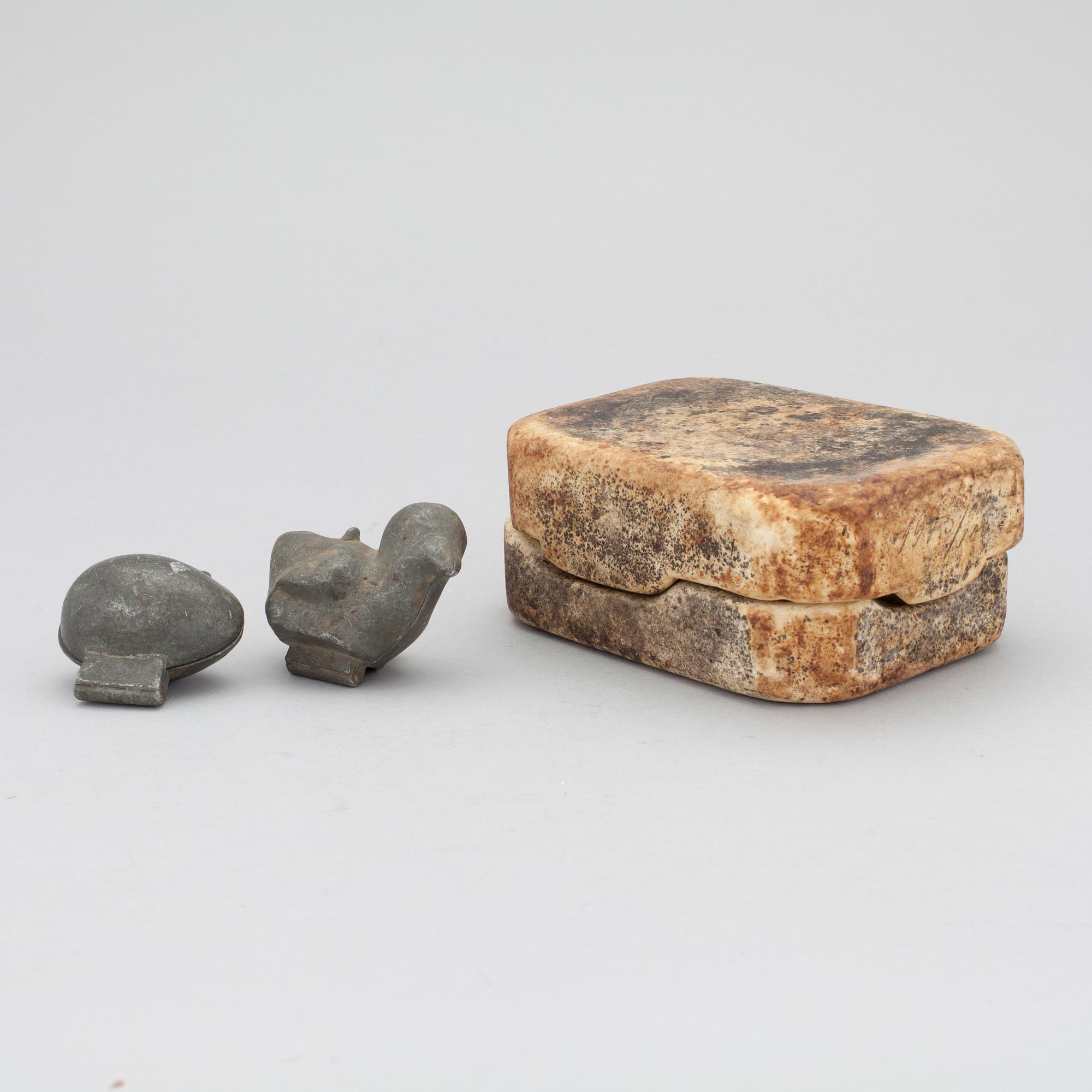 CHOKLADFORMAR & MARSIPANFORM, 3 st, 1900-talets första hälft.