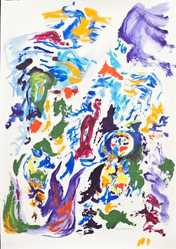 FINN PEDERSEN, akryl på papper. Signerad.