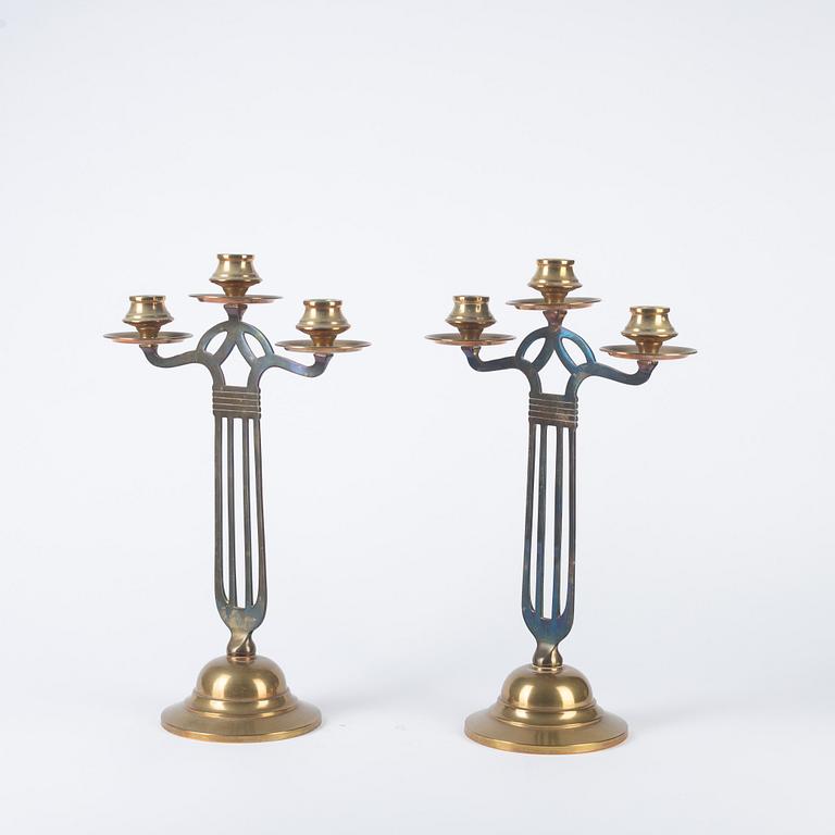 Candelabras, a pair, Art Nouveau, early 20th century.