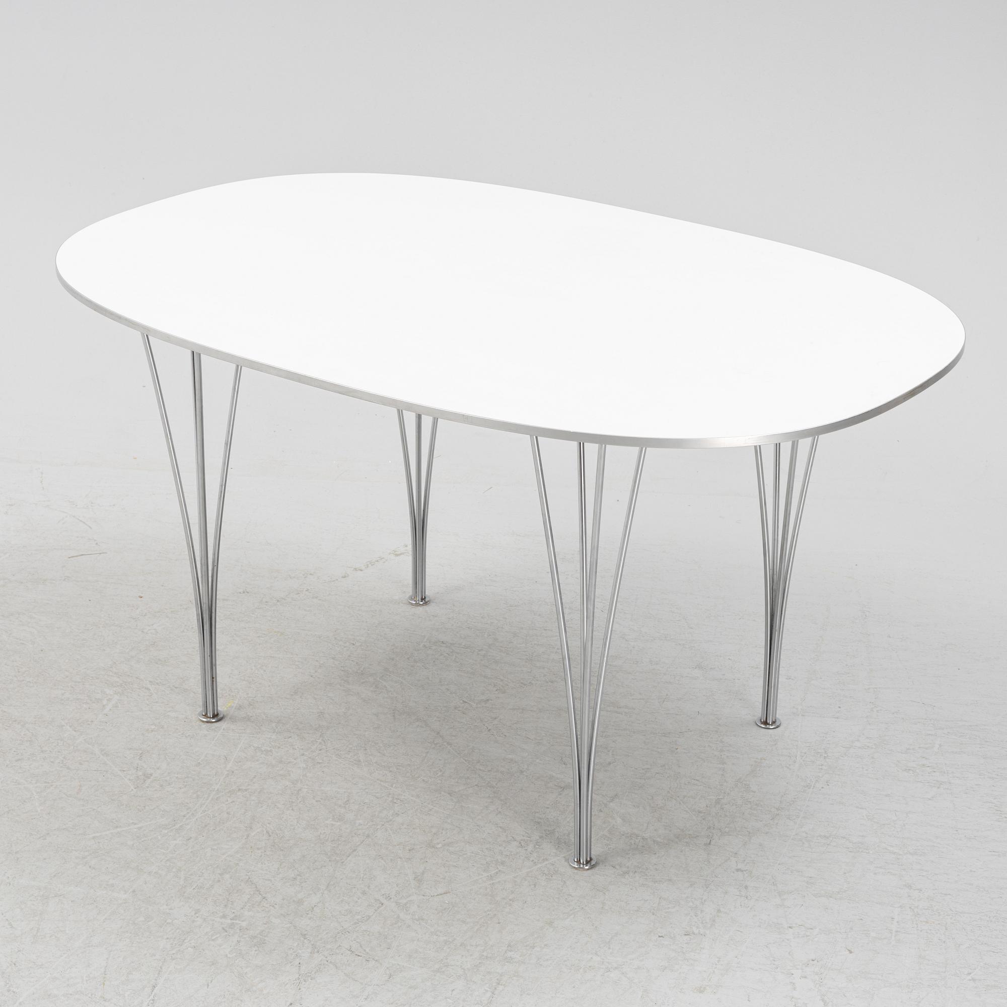 Bruno Mathsson & Piet Hein, matbord, "Superellips", Fritz Hansen, Danmark.