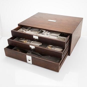 Tapio Wirkkala, A 98-piece set of 'Marski' sterling silver cutlery, Kultakeskus, Hämeenlinna 1988. Original cutlery box.