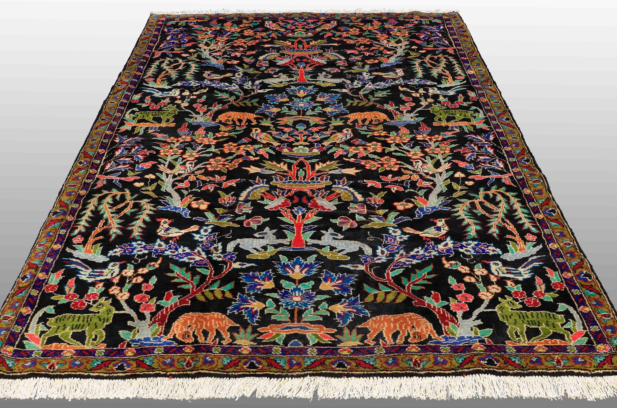 a Figural Fariden carpet (Esfahan area) 307 x 185 cm.