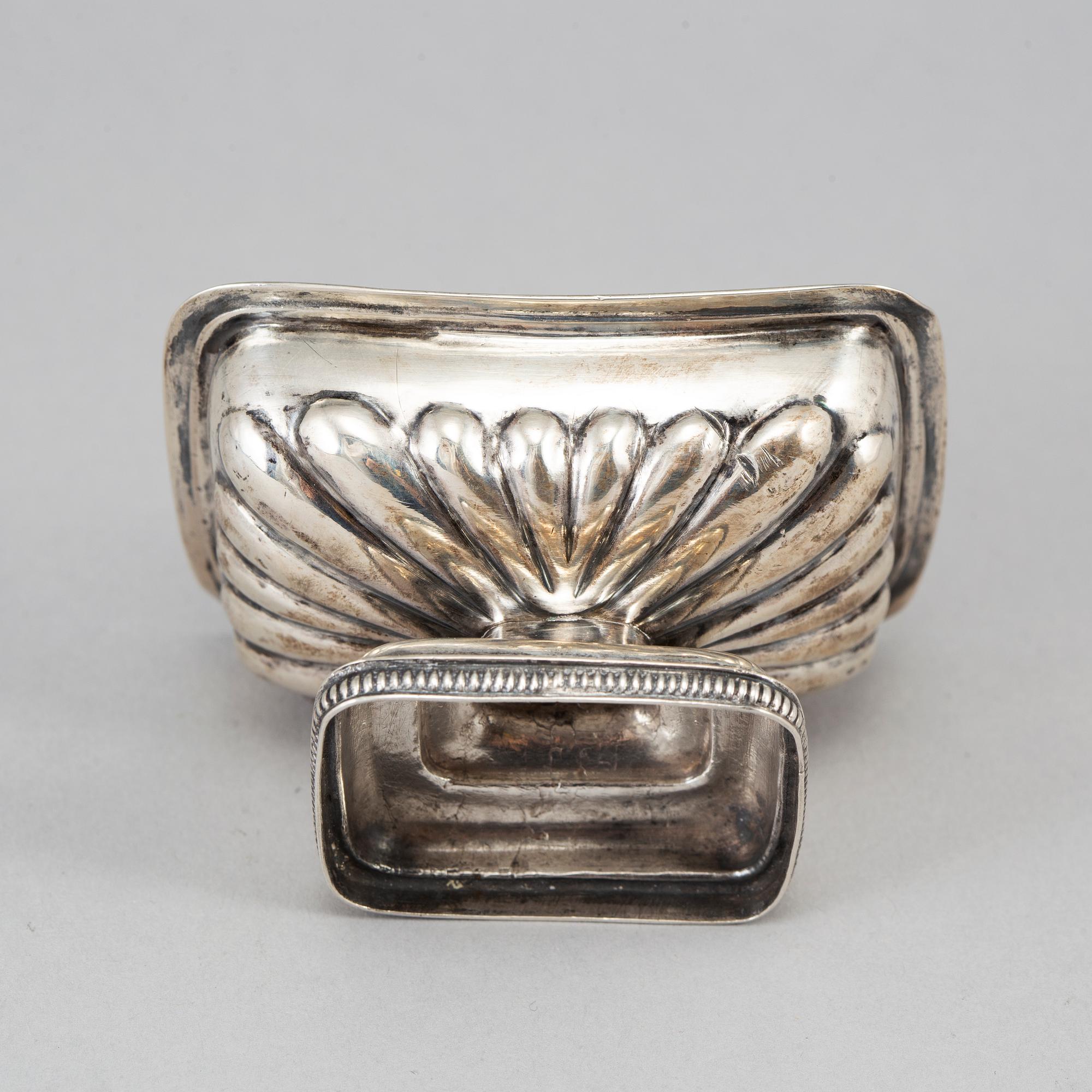 A Russian parcel-gilt silver salt cellar, unidentified makers mark, St. Petersburg 1860.