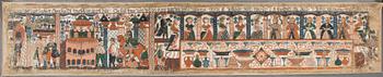 A traditional folk art wall painting southern Sweden 19th century.