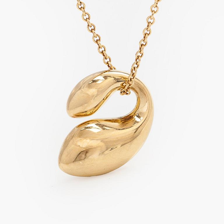 Tiffany & Co, Elsa Peretti, an 18K gold 'Double Teardrop' necklace.