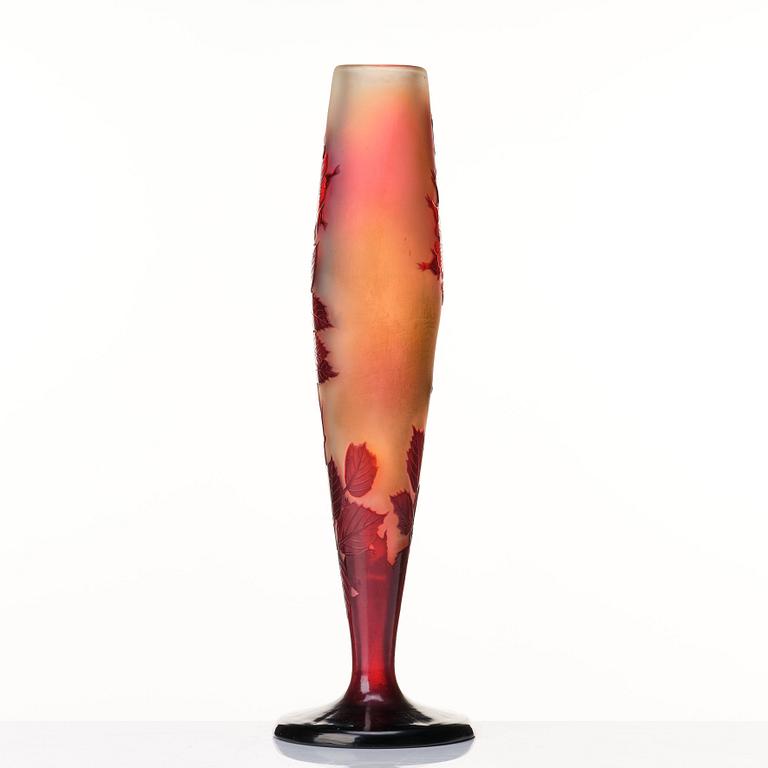 Emile Gallé, an Art Nouveau cameo glass vase, Nancy, France.