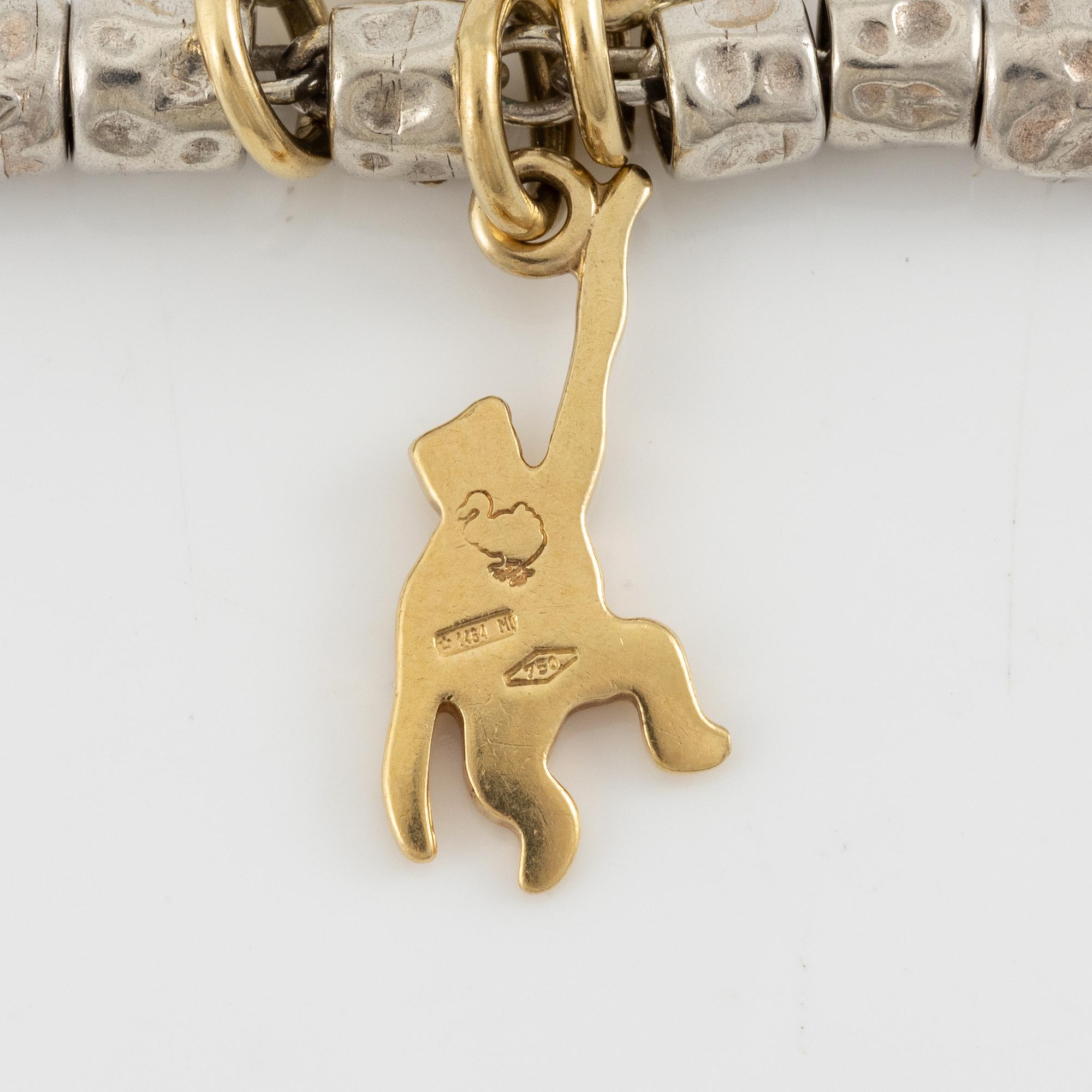 Pomellato, bracelet, "Dodo", silver with gold charms.