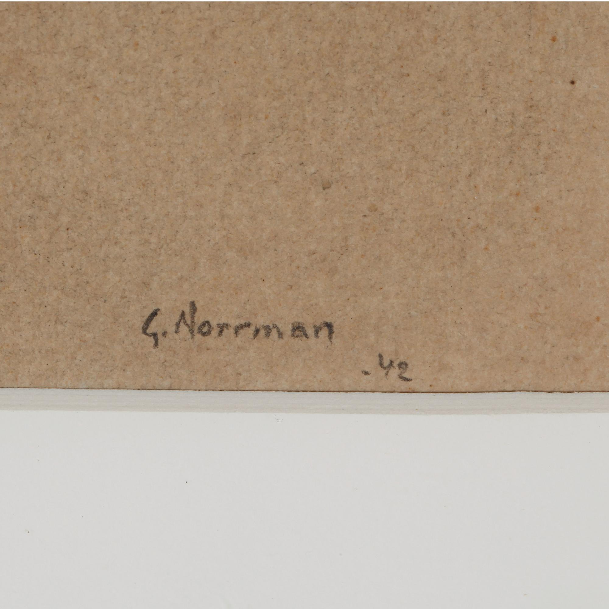 GUNNAR NORRMAN, blyerts, signerad och daterad -42.