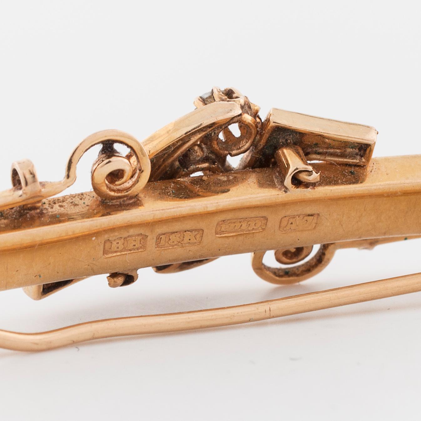 A natural pearl brooch, marked BH, 1903.
