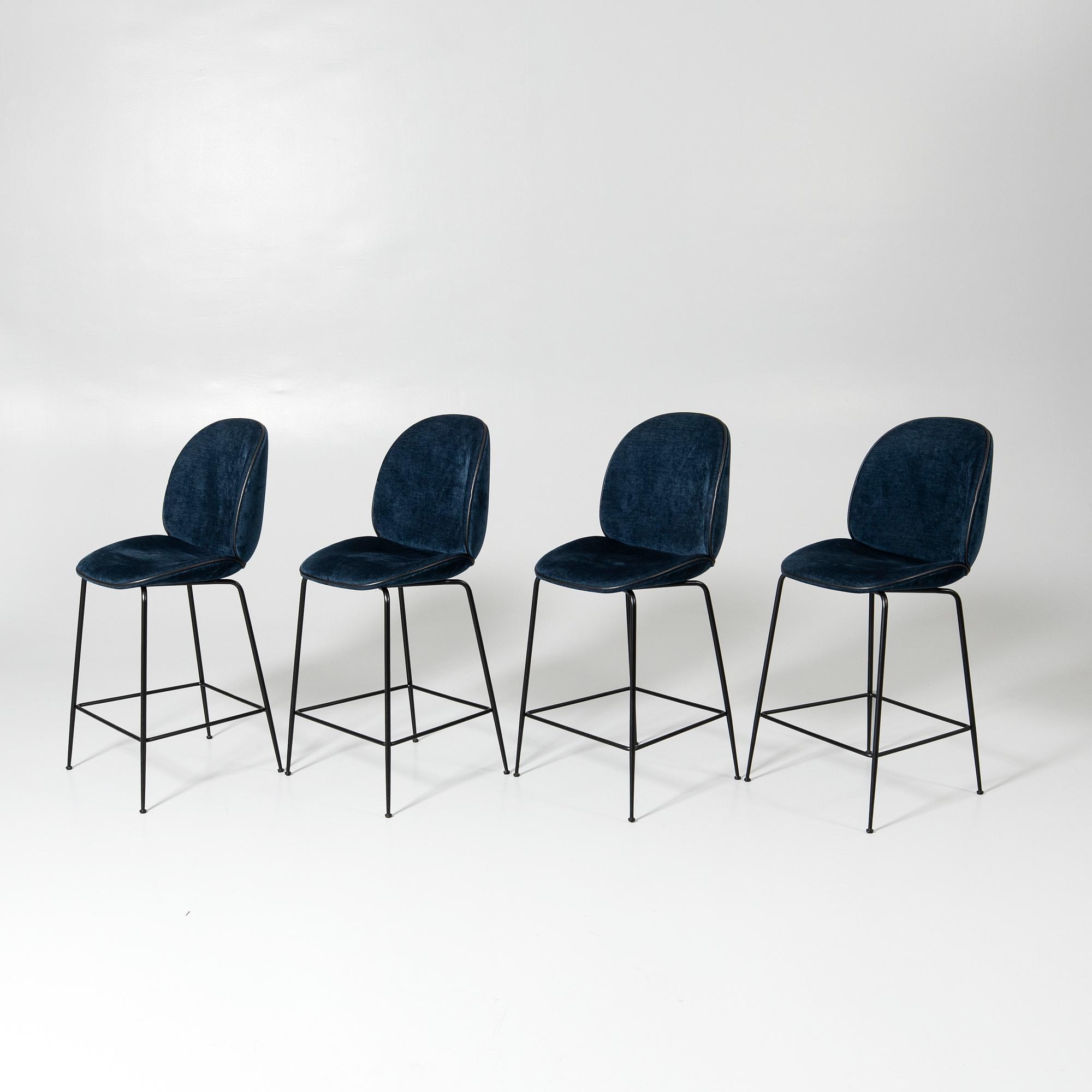 GamFratesi, barstolar, 4 st, "Bettle", Gubi, modern tillverkning.