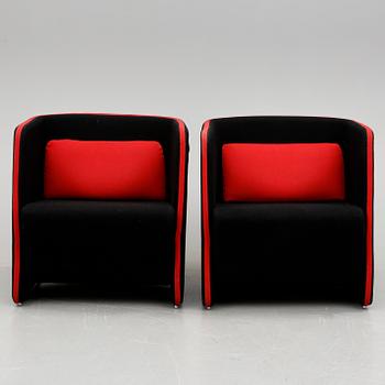 FÅTÖLJER, ett par, Börge Lindau samt Bo Lindekrantz, Lammhults, 1980-tal.