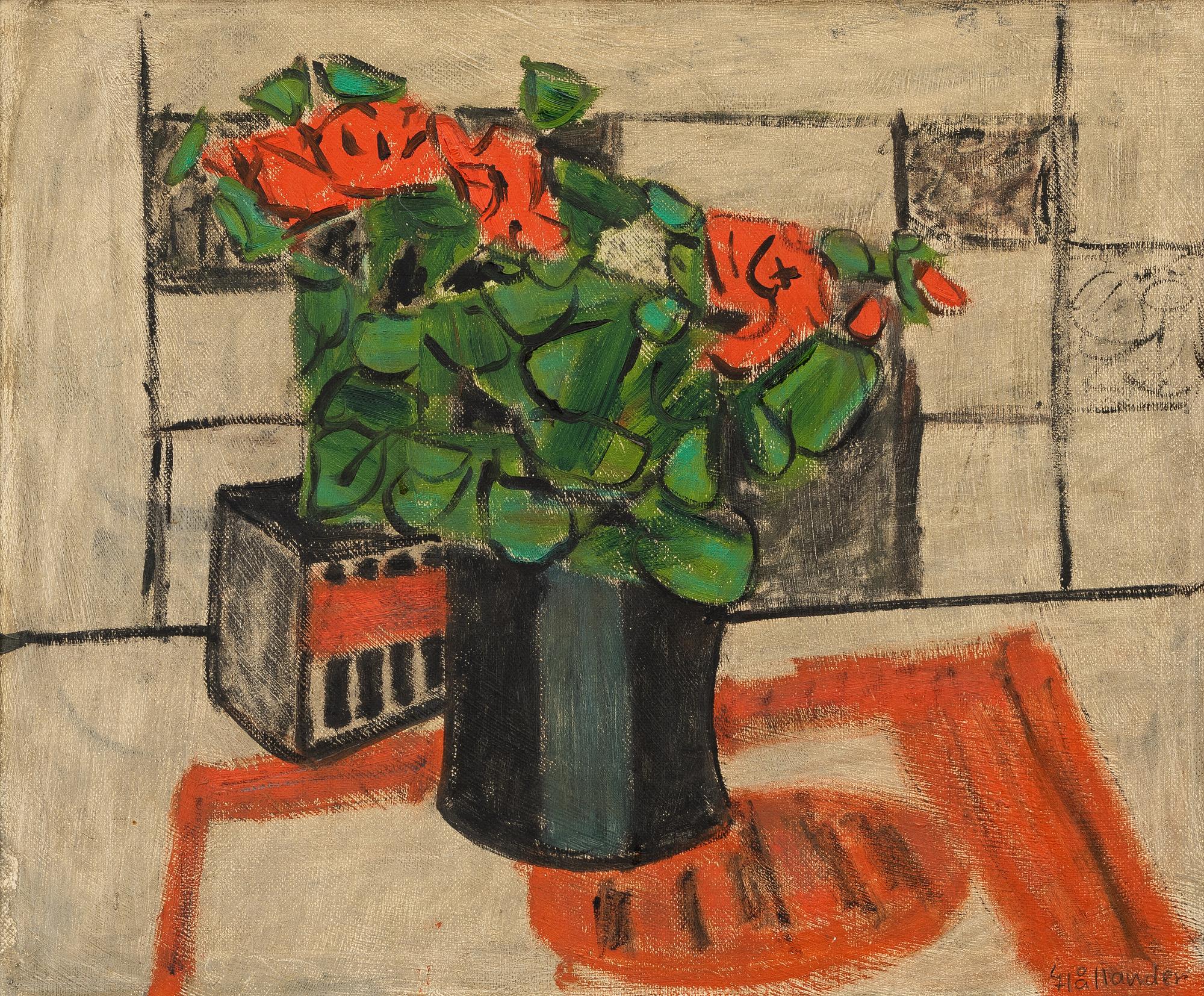 Gunnar Hållander, "Röd pelargonia".