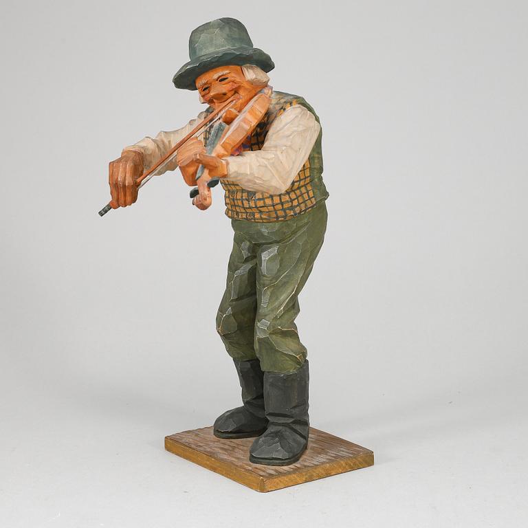 HERMAN ROSELL, a painted wood sculpture signed and dated 1934.