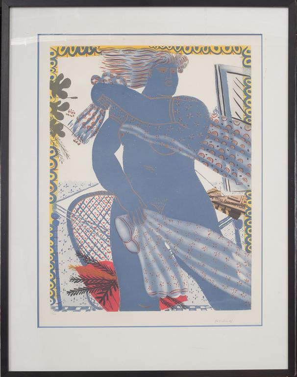 ALEXANDRE FASSIANOS, färglitografi. Numrerad 43/99 och signerad.