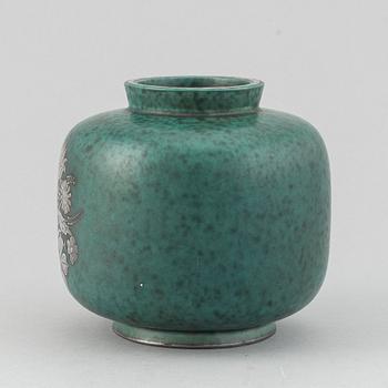 Wilhelm Kåge, vas, stengods, "argenta", Gustavsberg.